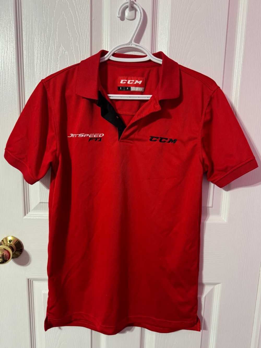 CCM Red Men's Polo with JetSpeed Accent